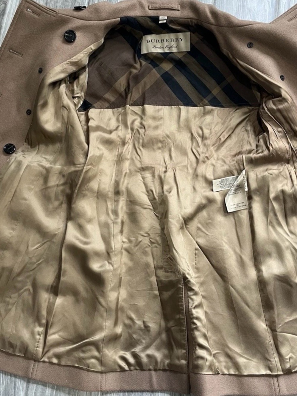 BURBERRY DAYLESMOORE VIRGIN WOOL CASHMERE TRENCH COAT SIZE 6 - Picture 12 of 15